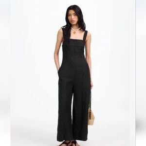 NWT Madewell Squareneck Wide Leg Black Jumpsuit 2